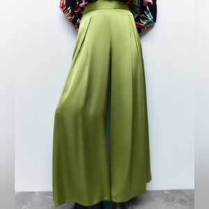 Zara Green Wide-Leg Pants
